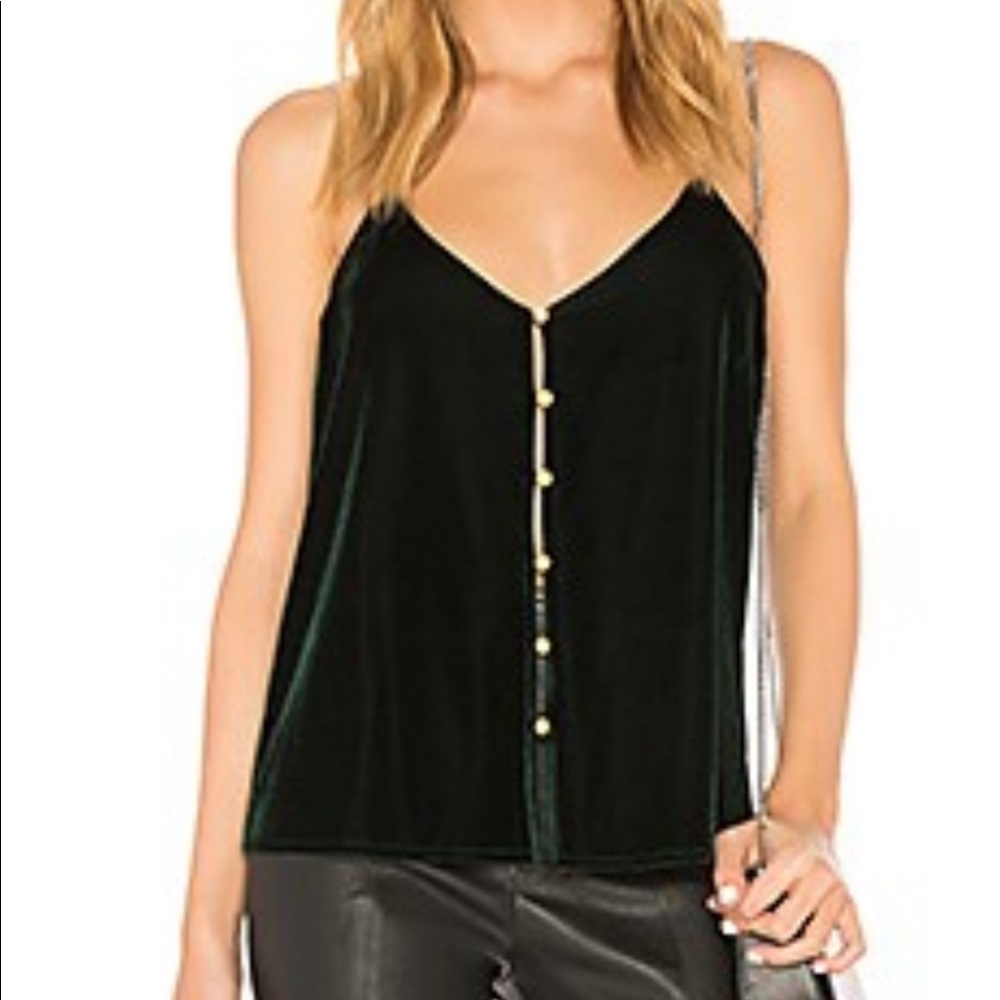 L’academie green velvet tank The T-Back Cami